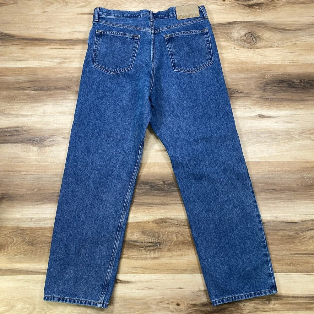 Eddie Bauer Jeans Men 34x30 Classic 100% Cotton Straight Leg Blue Heritage Denim